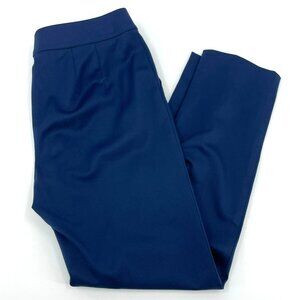 ST. John Womens Cobalt Blue Wool Blend Trouser Pants